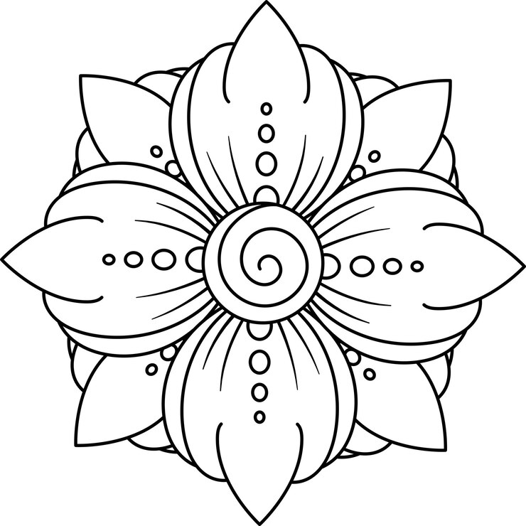 Flower Doodle Coloring Book Pages For Adults and Kids