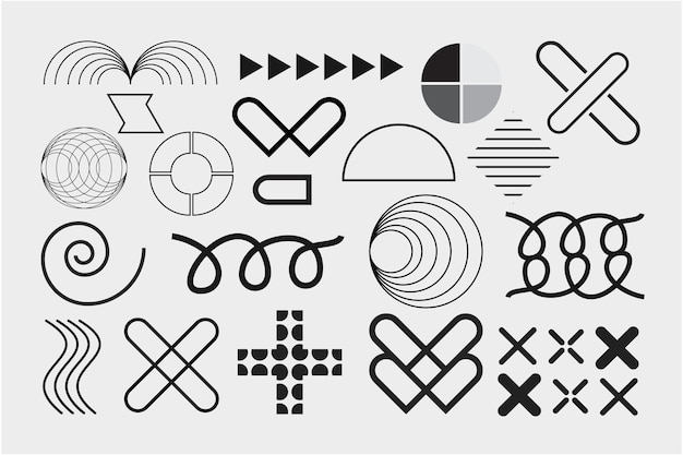 Flower icon Black color flower shape icon collection hand drawn wreaths Flower silhouette