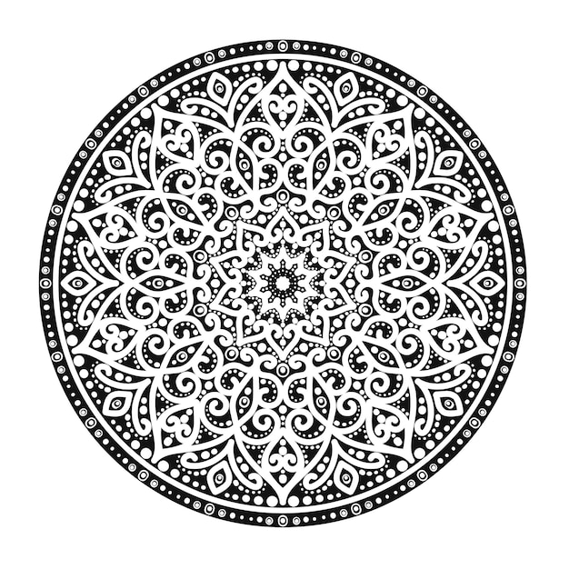 Flower pattern, mandala, vector.