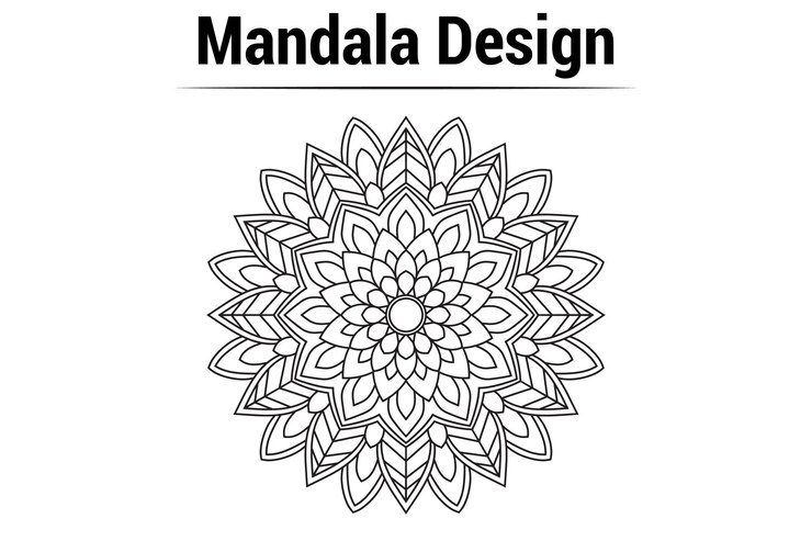 flower shape Mandala, vector illustration Mandala,Flower Mandala,Black isolated ethnic mandala desig