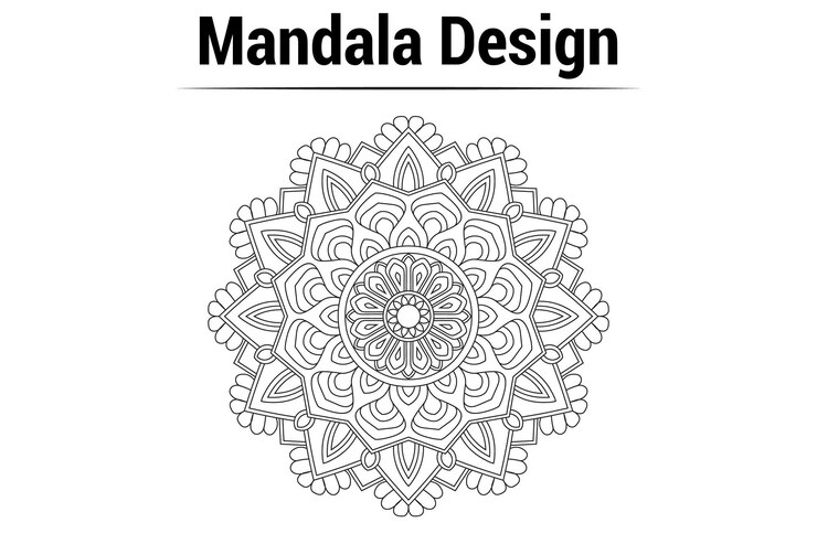 flower shape Mandala, vector illustration Mandala,Flower Mandala,Black isolated ethnic mandala desig