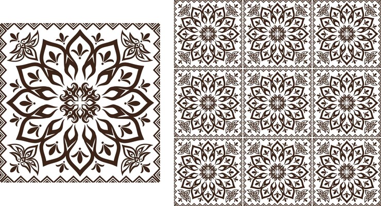 Flower shape with arabic and indian style