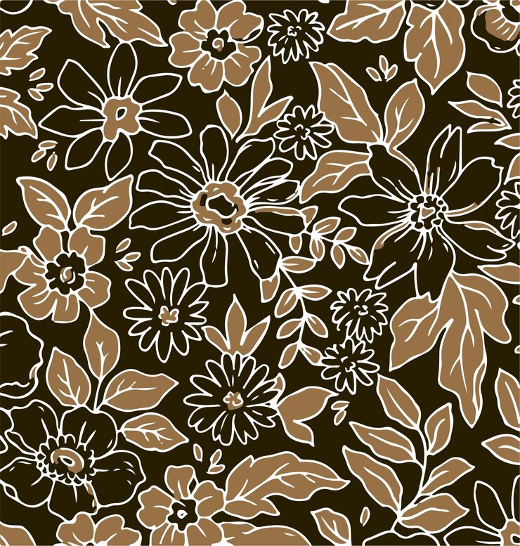 Vector flowers seamless pattern vector illustration abstract flowers floral vector with leaves