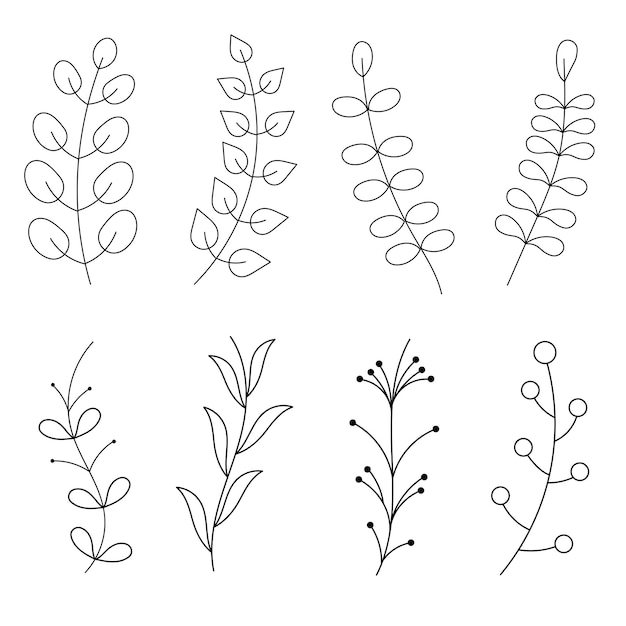 Flowers Thin Line Doodles