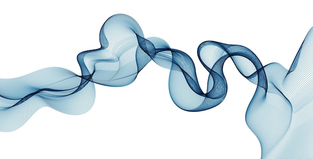 Flowing particles wave, dynamic sound motion curve lines. 3d vector illustration. Beautiful wave shaped array of blended points.