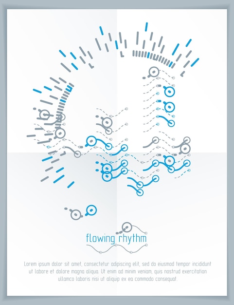 Flowing rhythm, abstract wave lines vector background for use as advertising poster or banner design.