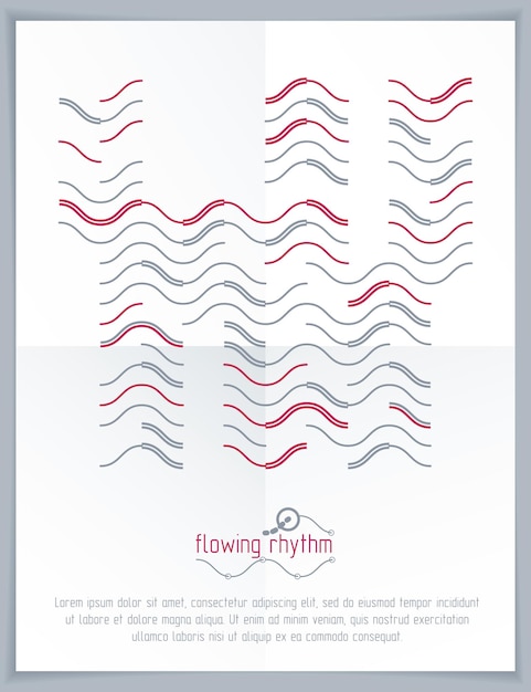 Flowing rhythm, abstract wave lines vector background for use as advertising poster or banner design.