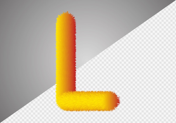 Vector fluffy text effect l letter. l letter fluffy.