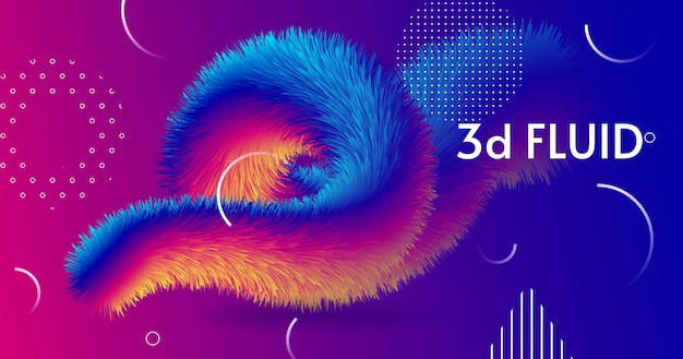 Fluid abstract background with colorful gradient shape