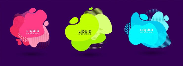 Vector fluid art abstract banner