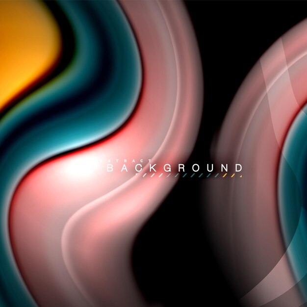 Fluid mixing colors vector wave abstract background design Colorful mesh waves