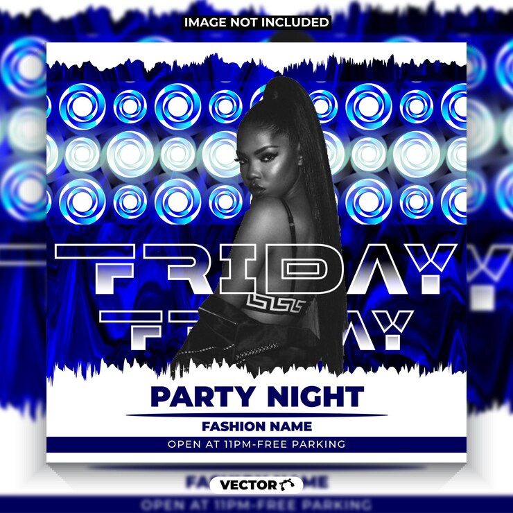 Vector flyer lighting night club dj party social media poster or web banner template premium vector