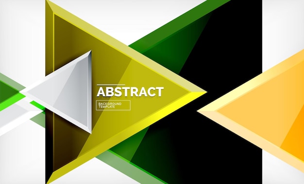Flying triangles compostion geometric background