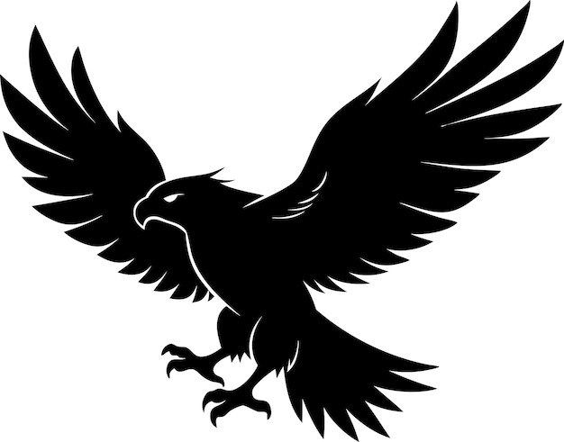 flyingeagleblacksilhouette illustration isolatedwhite background
