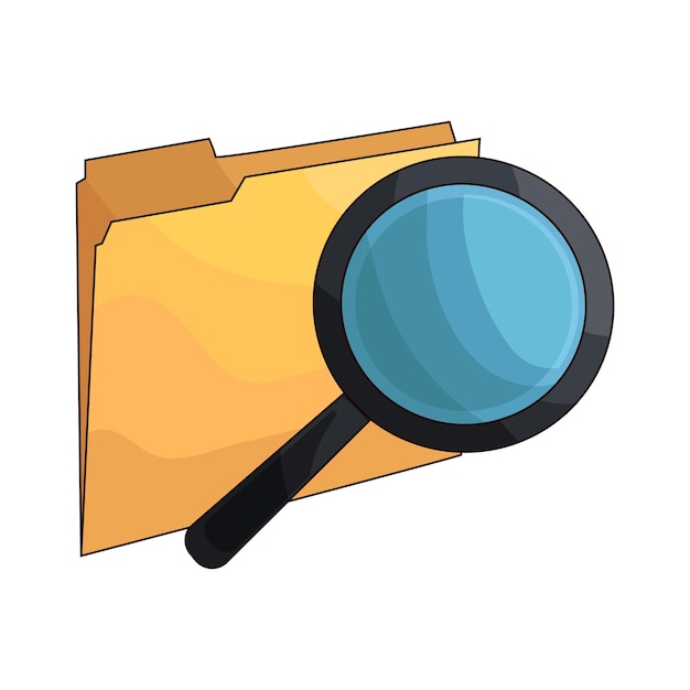 folder and magnifying glass