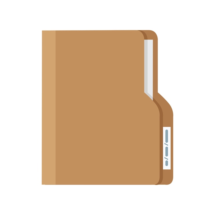 Vector folder with document isolated on white