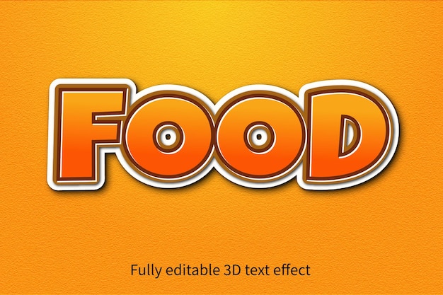 Food 3D text effect fully editable
