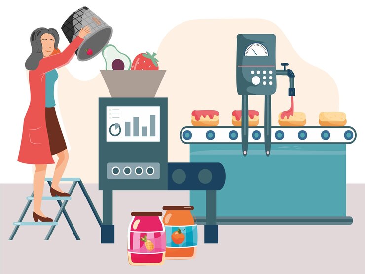 Vector food industry concept illustration stylish and beautiful