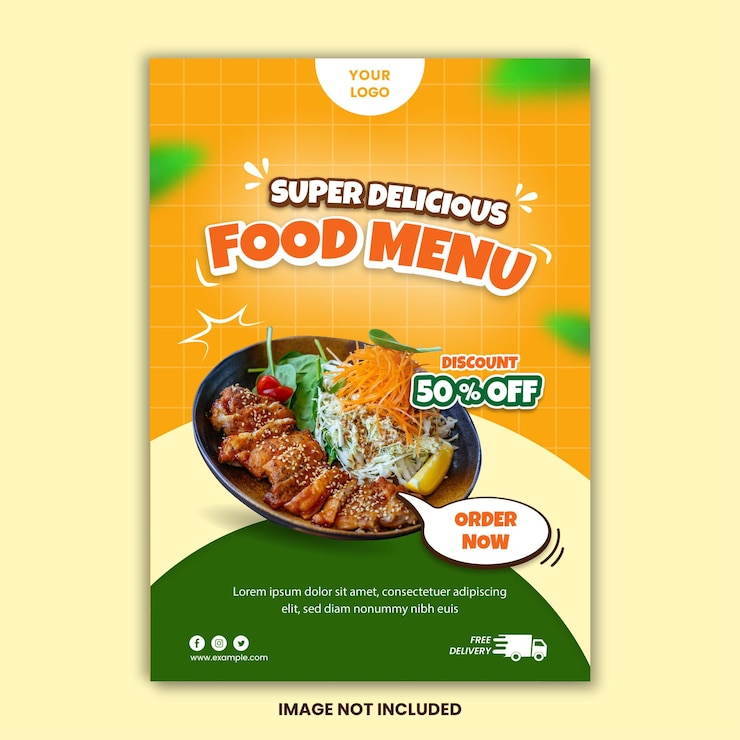 Vector food menu and restaurant poster template