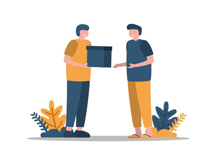 Vector food order delivery flat illustration