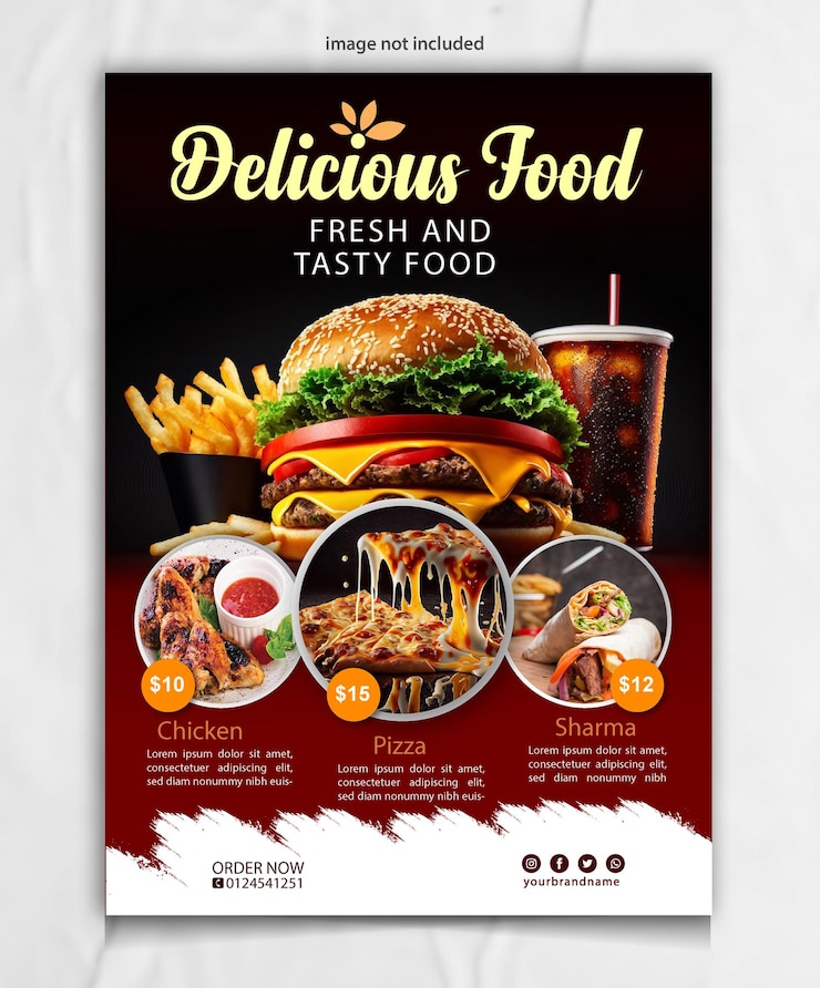 food poster or flyer design template