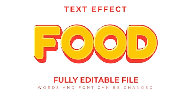 Food Yellow Text Effect With Flat Background