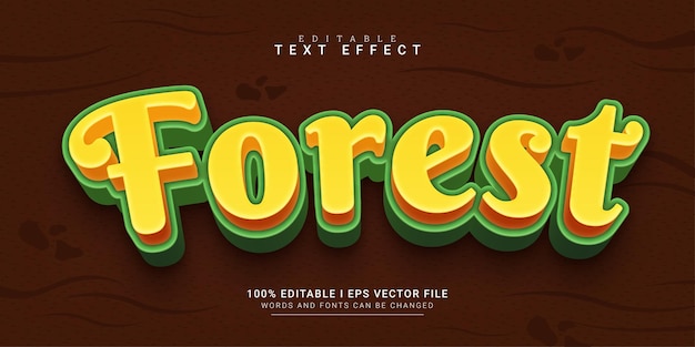 Forest cartoon 3d style text effect