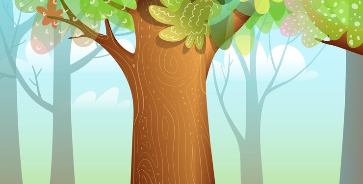 Vector forest or jungle scenery wallpaper for children
