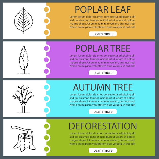 forestry web banner templates set