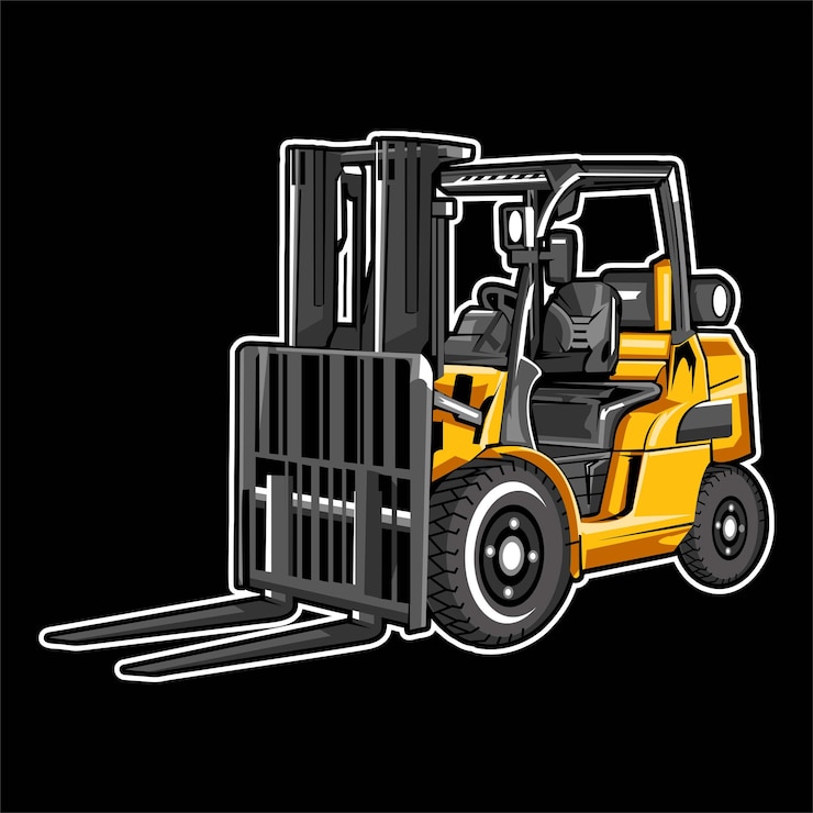 Vector forklift construction equipment vector