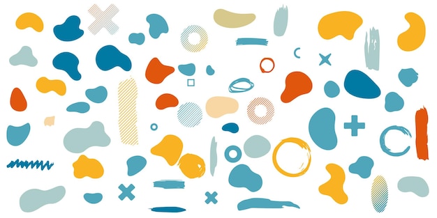 formes simple amoeba shape asymmetric spot irregular form vector illustration