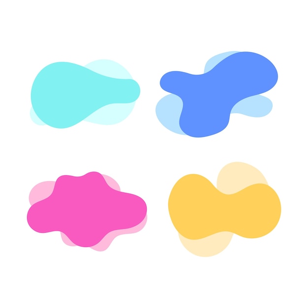 Four Abstract Blobs Set
