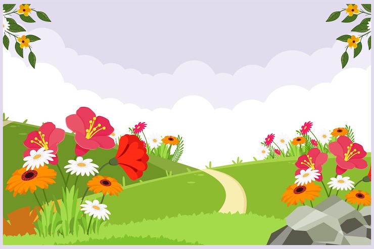 Four seasons concept Colored flat vector illustration isolated