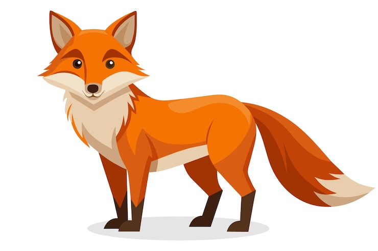 Vector fox animal isolated flat vector illustration