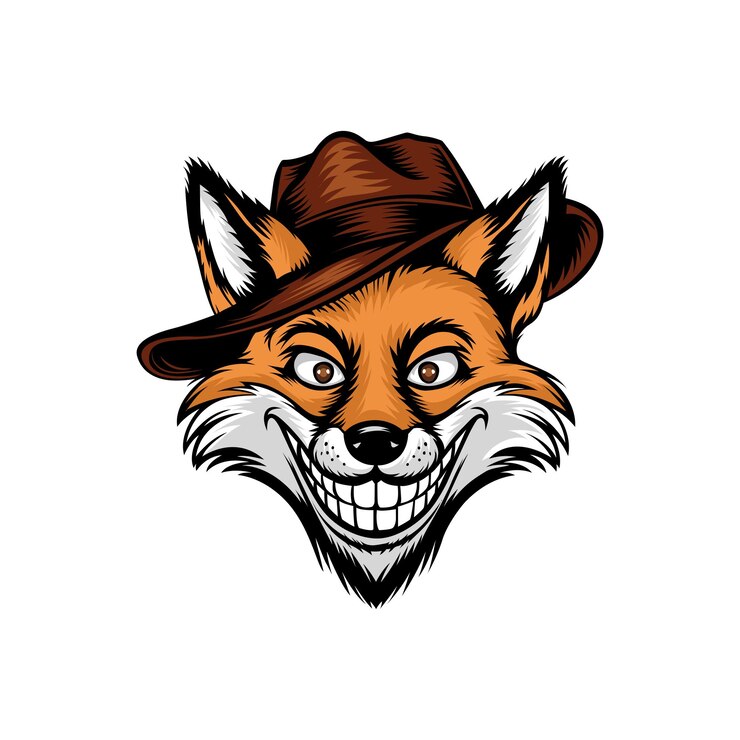 Vector fox head illustration vector art of fox head
