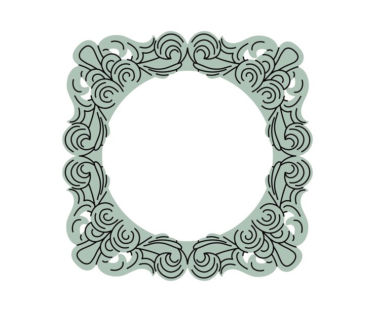 Frame in flat style hand drawn vector illustration