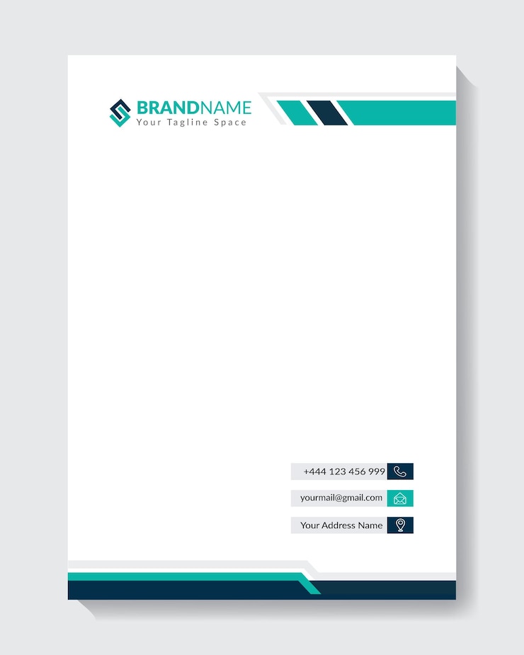 Vector free professional printable blank letterhead business and corporate a4 size business letterhead