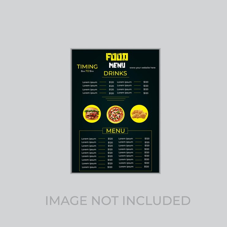 Free vector beautiful food menu design template