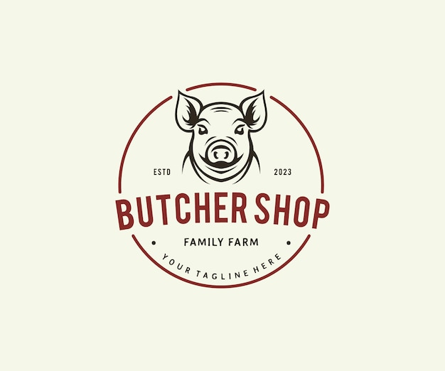 free vector butchery logo design template