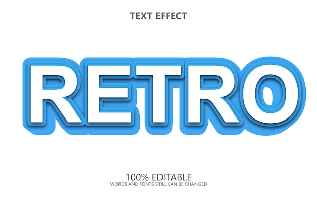 Free vector editable retro text effect 3d text effect