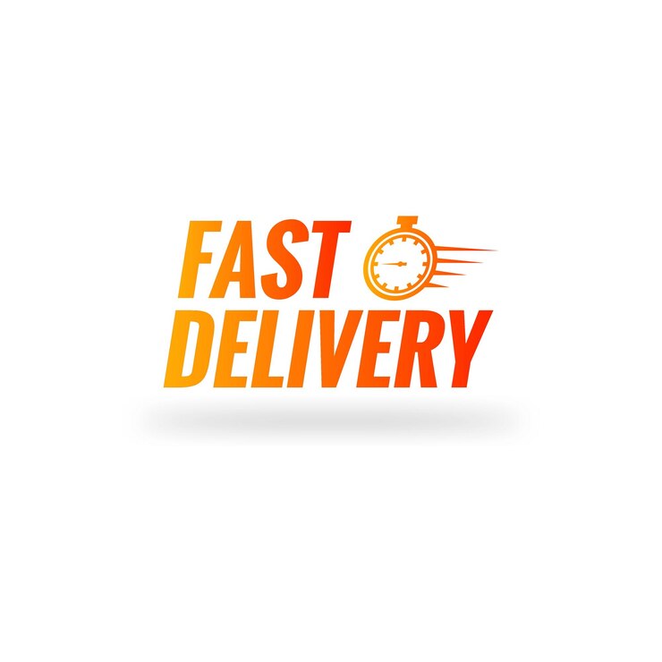 Free vector fast delivery tag logo with clock