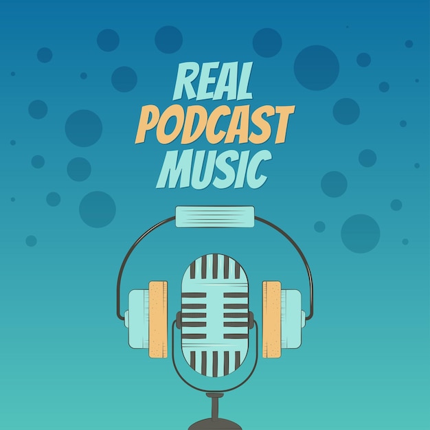 free vector flat design podcast cover template