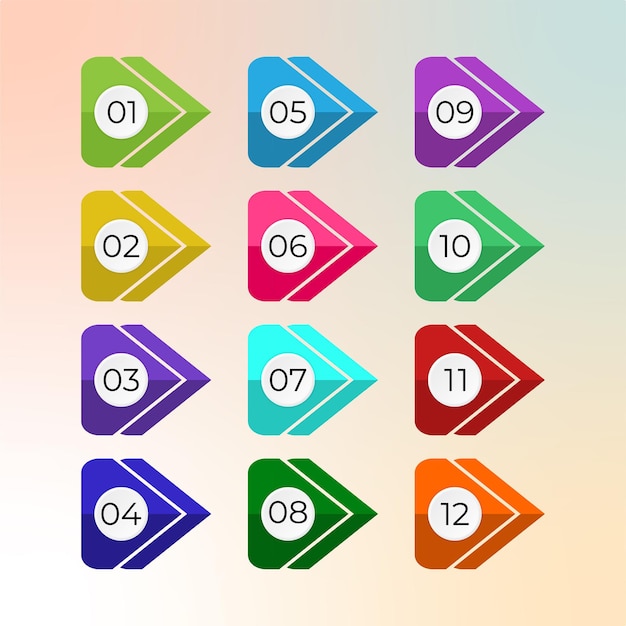 free vector gradient flat arrow bullet point collection
