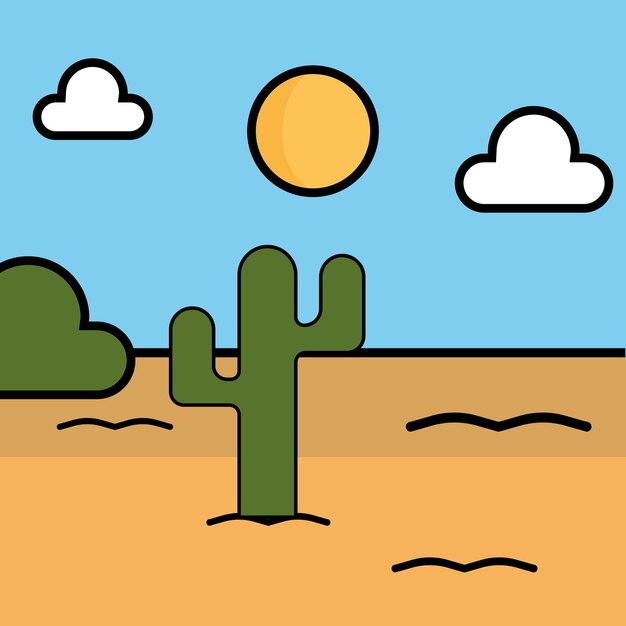 free vector set natural indonesian landscape desert