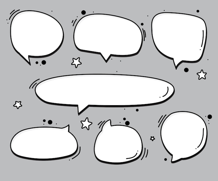 Vector free vector set of hand drawn speech bubbles