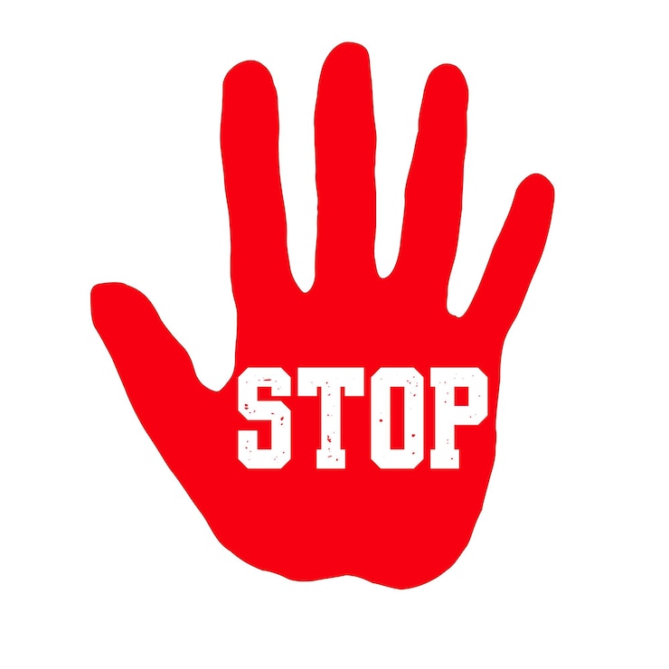 Vector free vector stop hand sign isolated on white