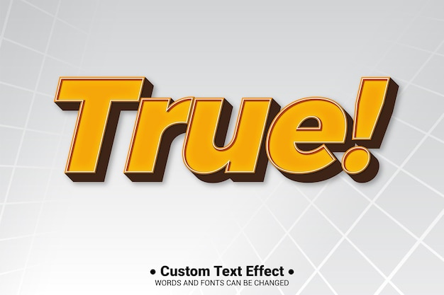 free vector true bold text effect editable modern lettering typography font style