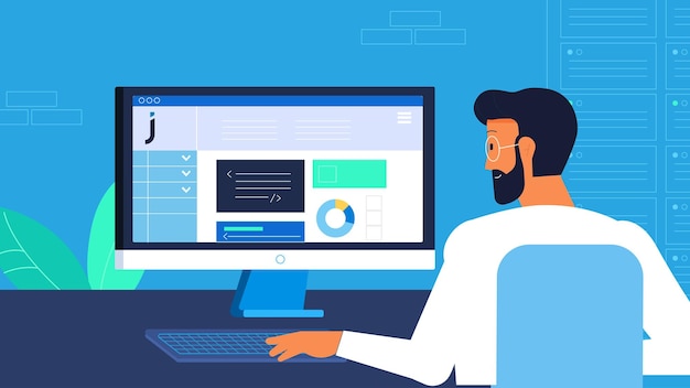 Freelancer with PC at home