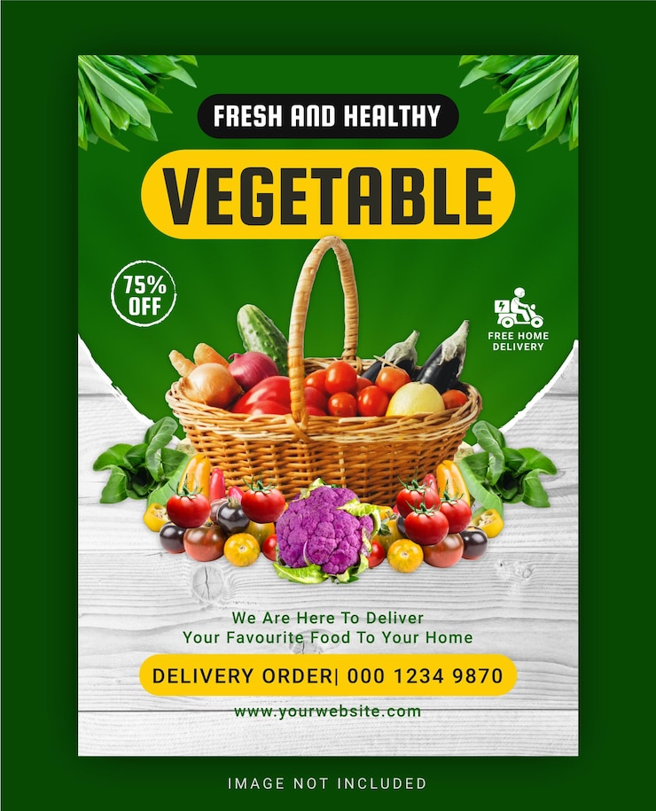 Fresh And Healthy Vegetable Flyer Template