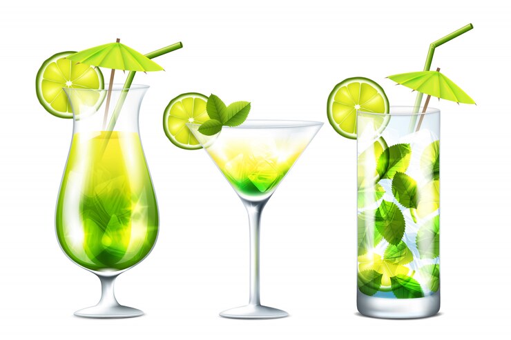 Vector fresh cocktails illustration